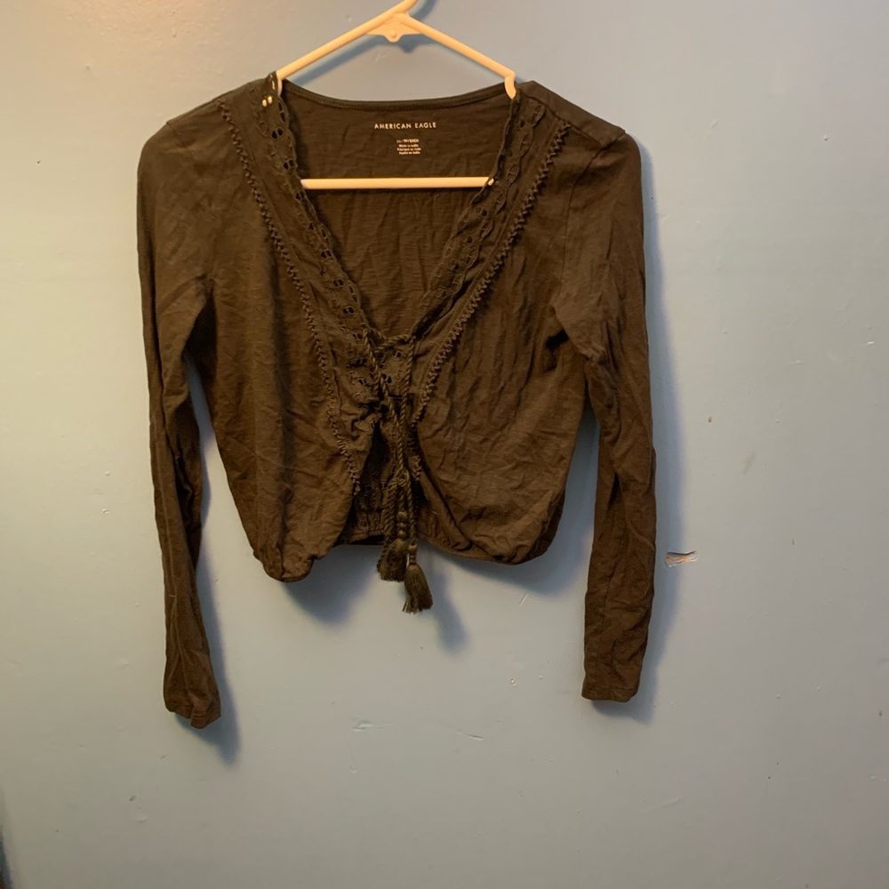 Grey cropped long sleeve